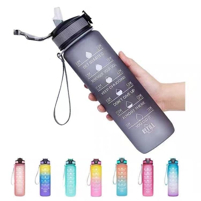 Motivational Time Marker Water Bottle (1000ML) Leakproof, BPA - Free & Stylish Design